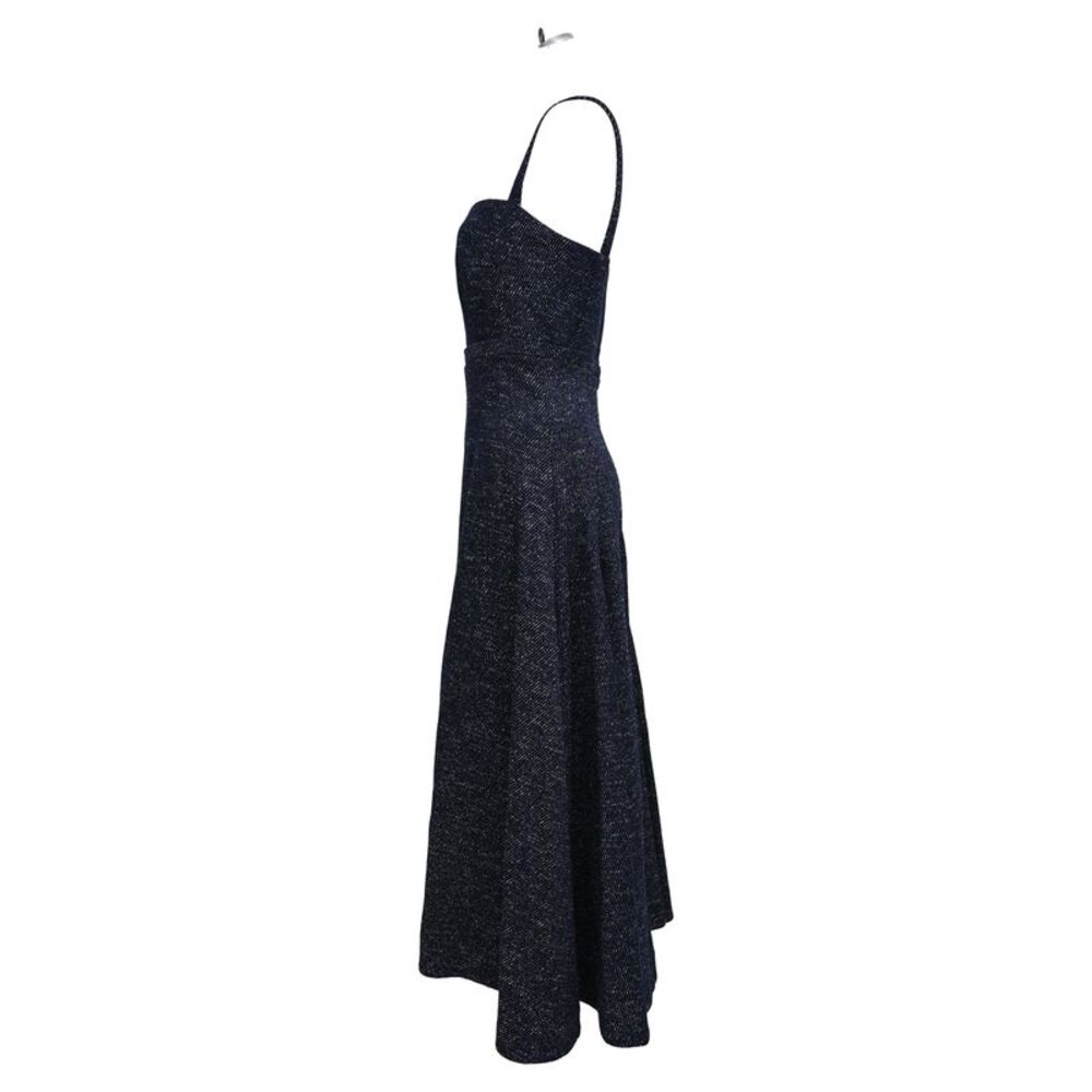 Emilia Wickstead Freya Sleeveless Denim Midi Dress in Navy Blue Cotton - Picture 2 of 5